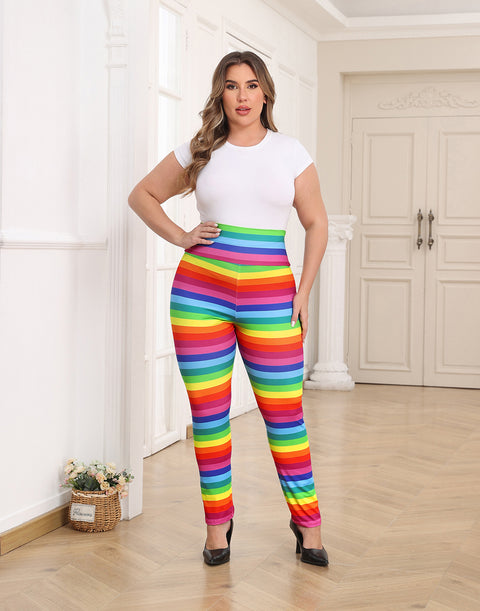Plus Size High Waisted Halloween Graphic Leggings
