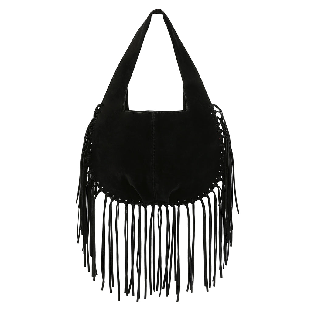 Faux Suede Leather Bag Fringe Tassel Shoulder Purse