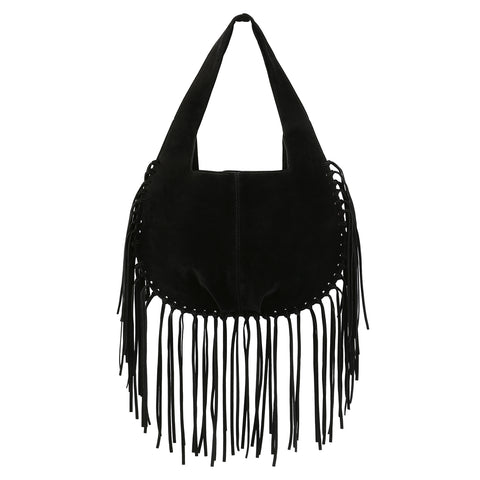 Faux Suede Leather Bag Fringe Tassel Shoulder Purse