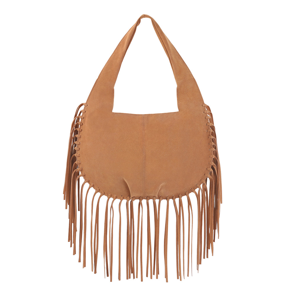 Faux Suede Leather Bag Fringe Tassel Shoulder Purse