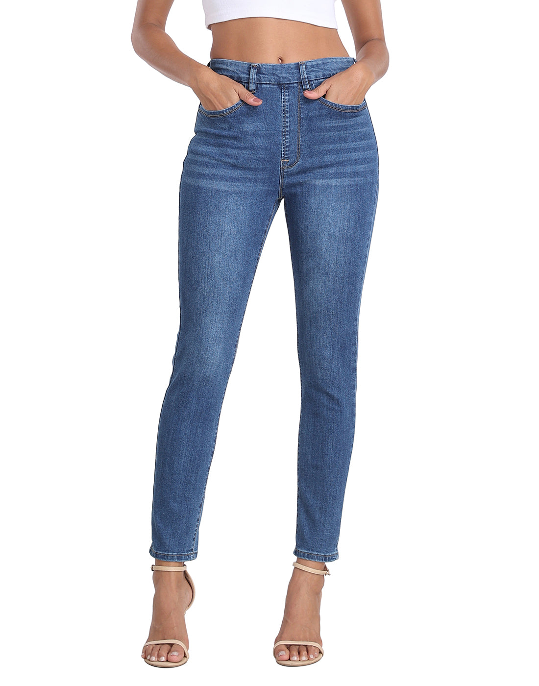 Pull On Skinny Jeans with Pockets Main image