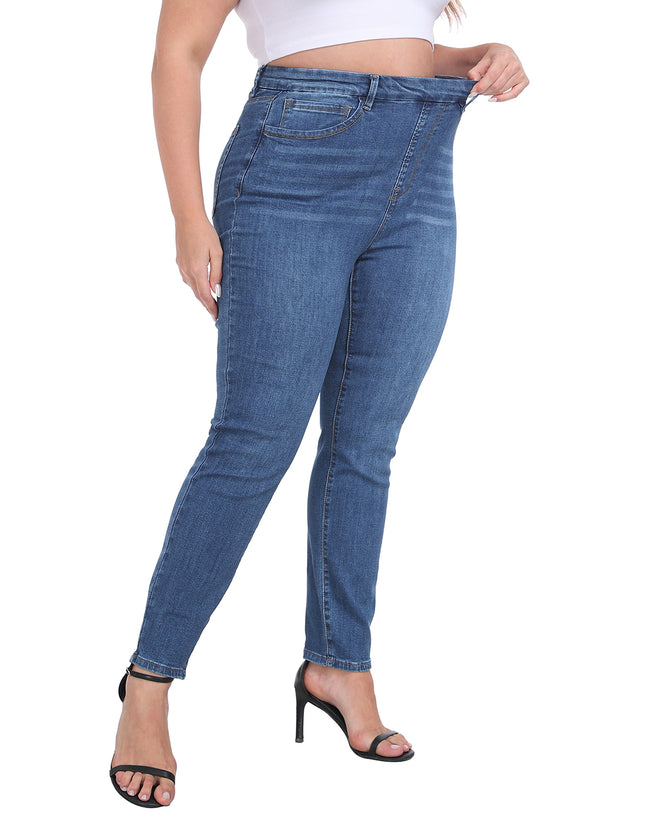 Plus Size Pull On Skinny Jeans – side view