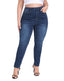 Plus Size Pull On Skinny Jeans in Dark Blue