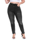 Plus Size Pull On Skinny Jeans in Black