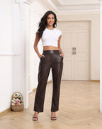 Pull On Faux Leather Pants