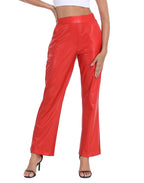 Pull On Faux Leather Pants