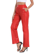 Pull On Faux Leather Pants