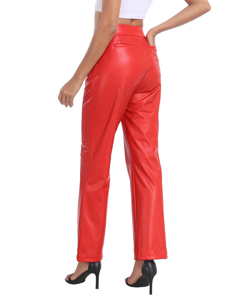 Pull On Faux Leather Pants