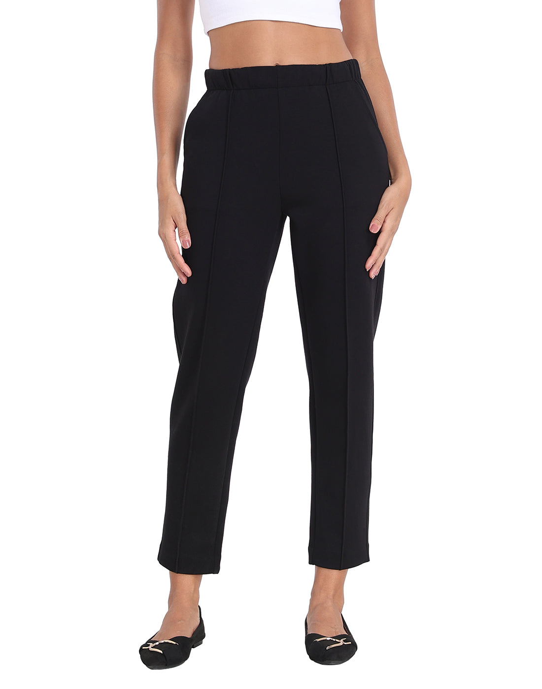 Pull On Pintuck Dressy Sweatpants with Pockets Main image