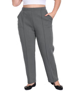 Plus Size Pull On Pintuck Dressy Sweatpants with Pockets