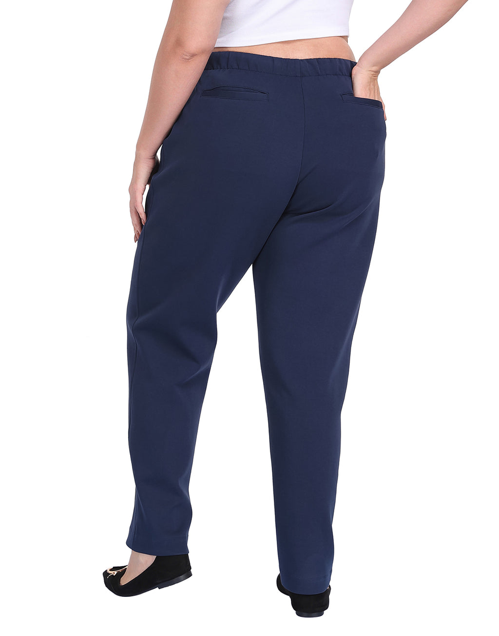 Plus Size Pull On Pintuck Dressy Sweatpants with Pockets