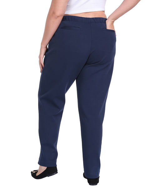 Plus Size Pull On Pintuck Dressy Sweatpants with Pockets