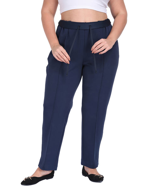Plus Size Pull On Pintuck Dressy Sweatpants with Pockets
