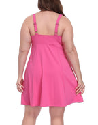 Womens Plus Size Easy Quick Slip Tennis Dress w/Built-in Shorts and Bra