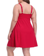 Womens Plus Size Easy Quick Slip Tennis Dress w/Built-in Shorts and Bra