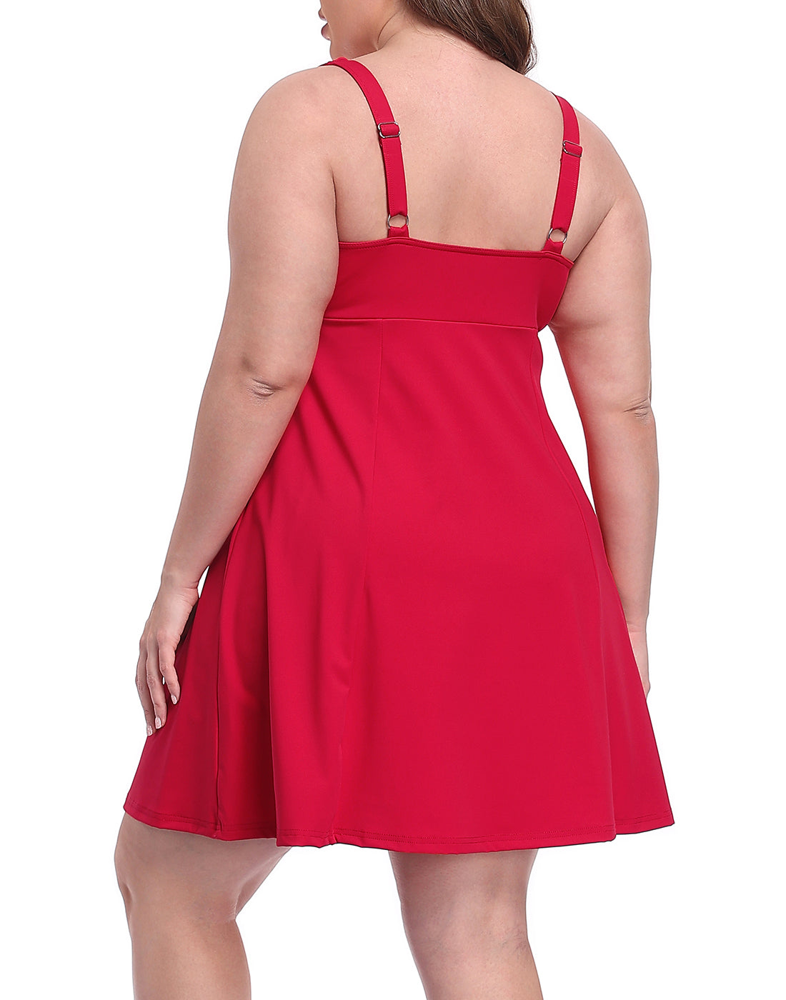 Womens Plus Size Easy Quick Slip Tennis Dress w/Built-in Shorts and Bra