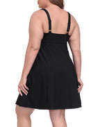 Womens Plus Size Easy Quick Slip Tennis Dress w/Built-in Shorts and Bra