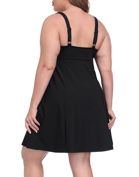 Womens Plus Size Easy Quick Slip Tennis Dress w/Built-in Shorts and Bra
