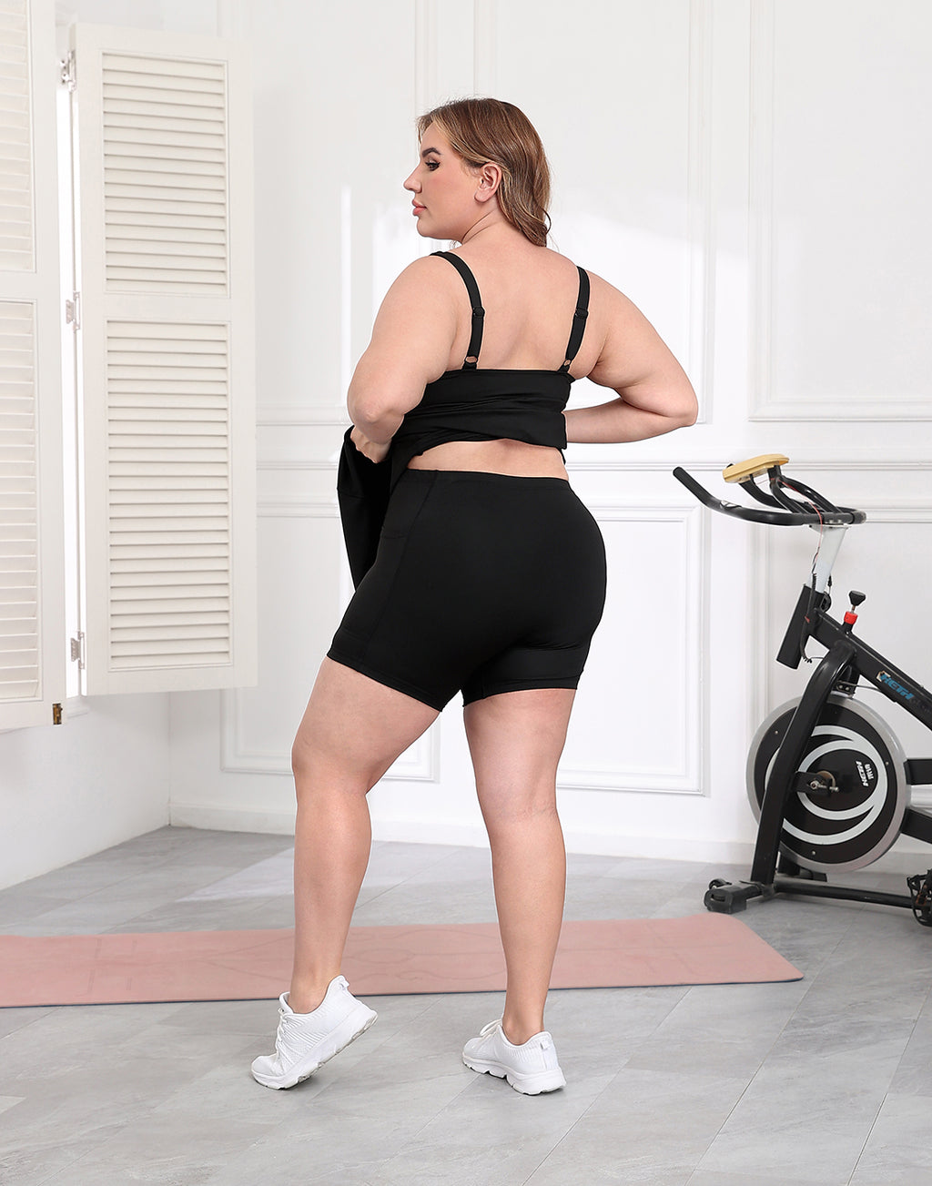 Womens Plus Size Easy Quick Slip Tennis Dress w/Built-in Shorts and Bra