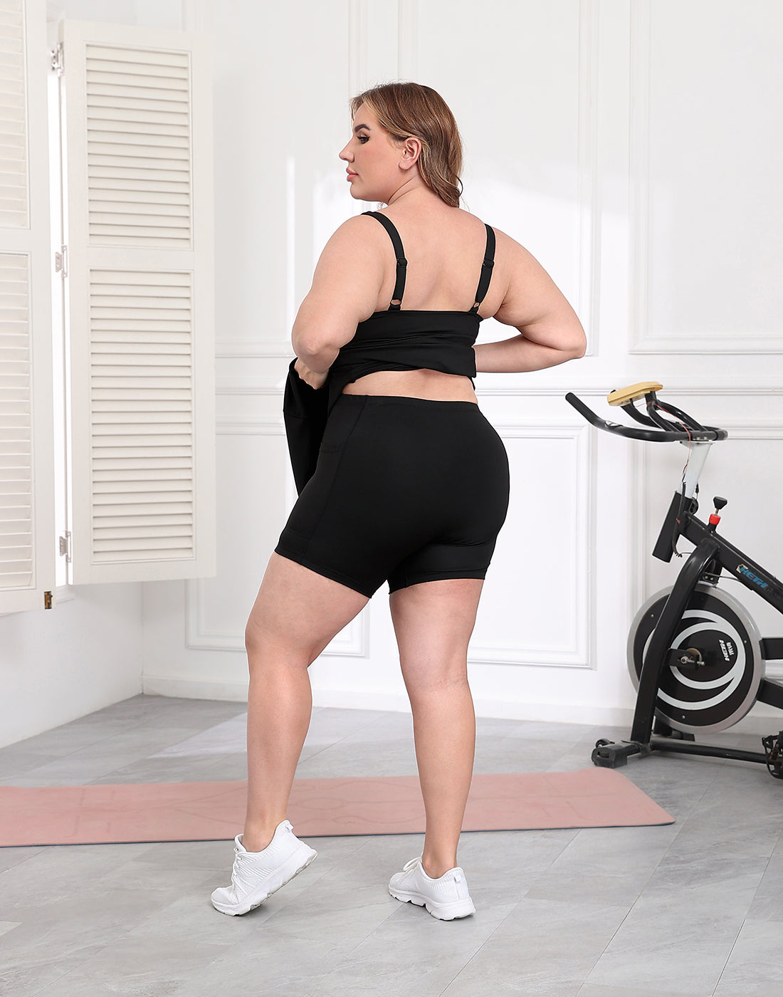 Womens Plus Size Easy Quick Slip Tennis Dress w/Built-in Shorts and Bra
