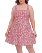 Womens Plus Size Easy Quick Slip Tennis Dress w/Built-in Shorts and Bra
