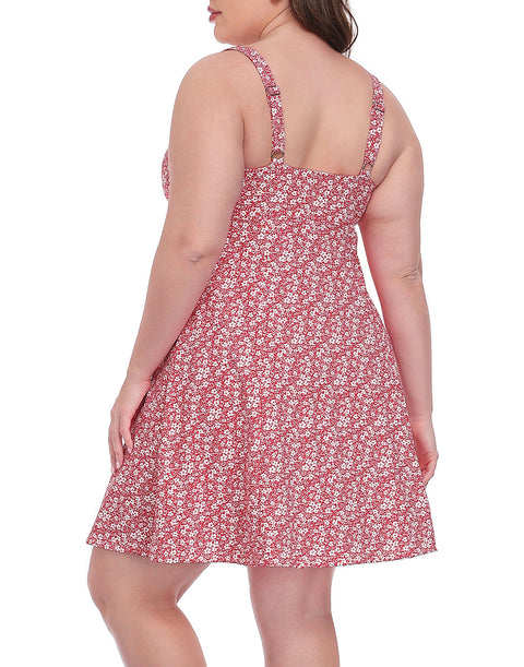 Womens Plus Size Easy Quick Slip Tennis Dress w/Built-in Shorts and Bra