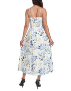 Women's Smocked Midi Summer Dresses with Pockets