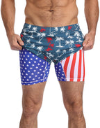 LRD Mens 7" Inseam Swim Trunks with Compression Liner