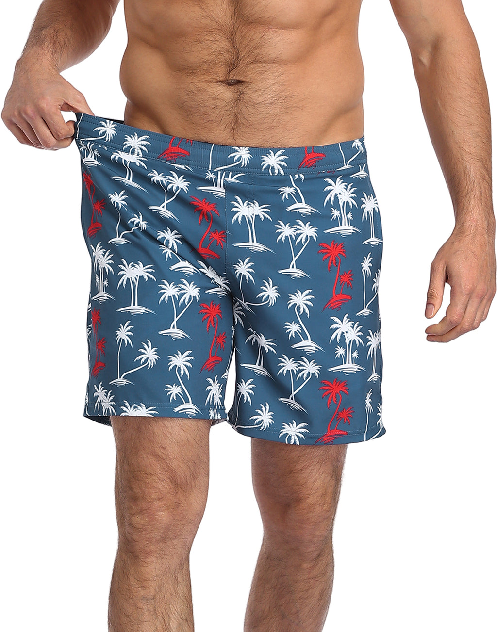 LRD Mens 7" Inseam Swim Trunks with Compression Liner