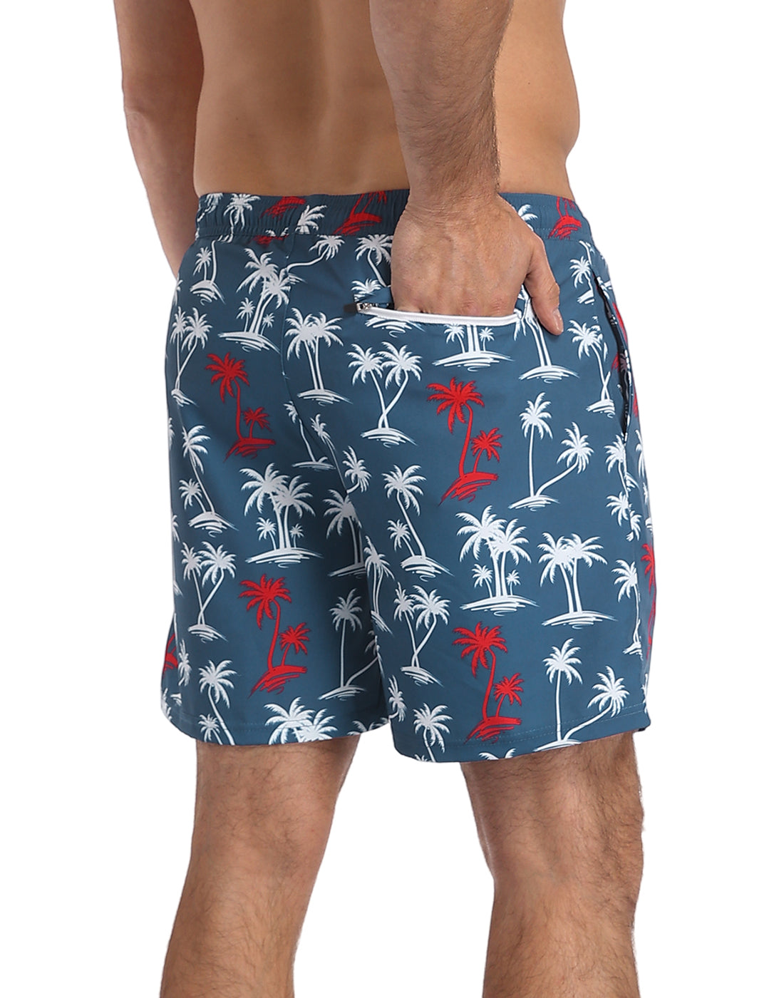 LRD Mens 7" Inseam Swim Trunks with Compression Liner
