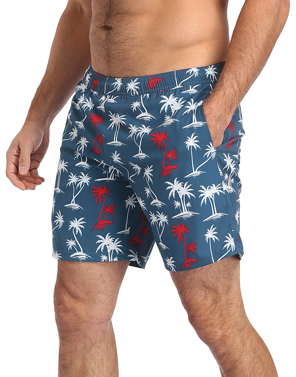 LRD Mens 7" Inseam Swim Trunks with Compression Liner