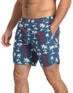 LRD Mens 7" Inseam Swim Trunks with Compression Liner