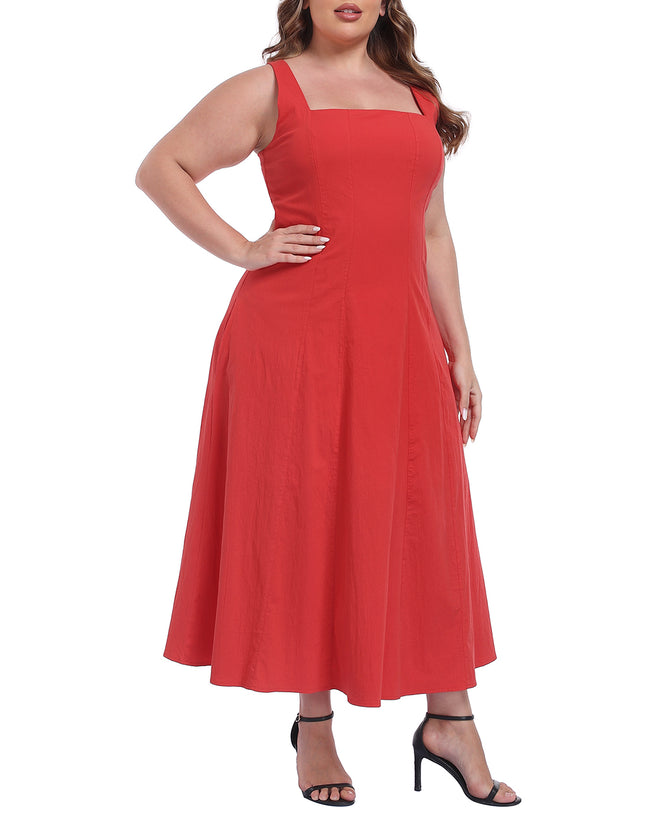 Plus Size Square Neck Midi Dress – product view 6