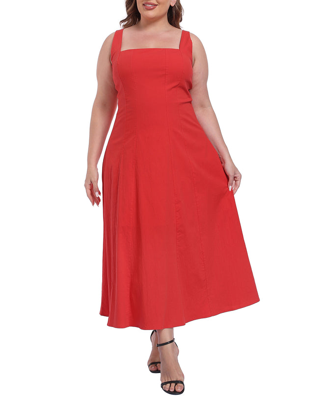 Plus Size Square Neck Midi Dress – alternate view