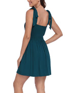 Romper Dress with Built in Shorts Smocked Mini Sundress