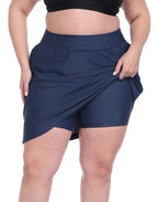 Plus Size Skort Skirt with Bike Shorts and Pockets