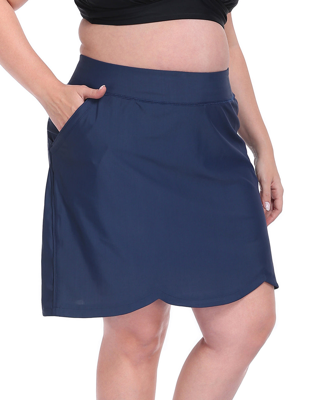 Plus Size Skort Skirt with Bike Shorts and Pockets