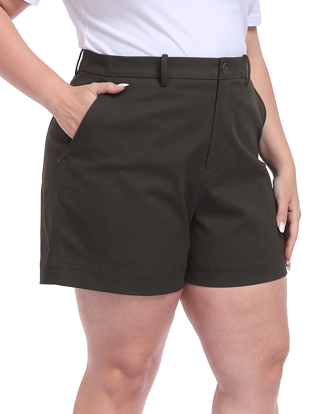 Women's Plus Size Stretch Twill 5" Inseam Chino Shorts