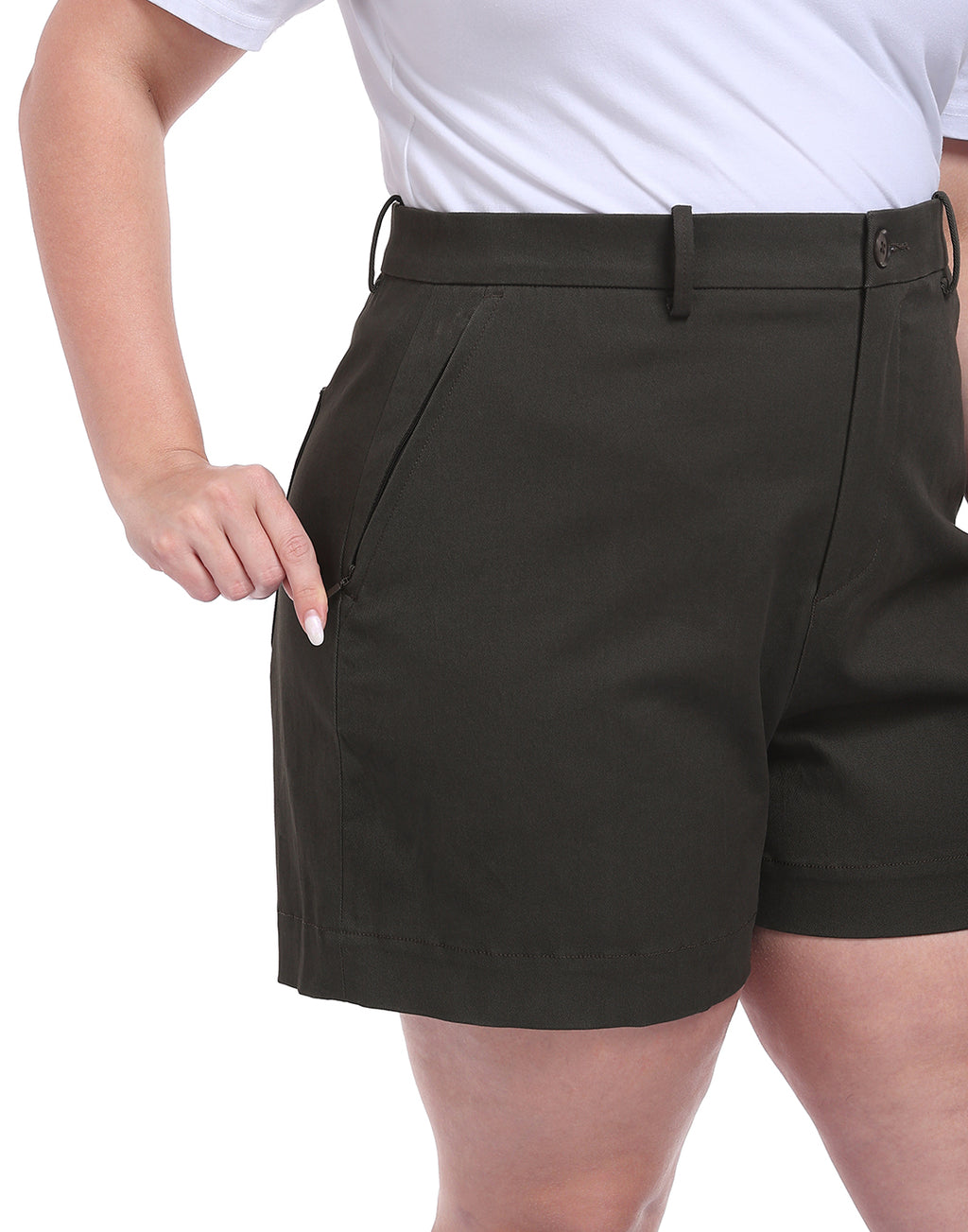 Women's Plus Size Stretch Twill 5" Inseam Chino Shorts