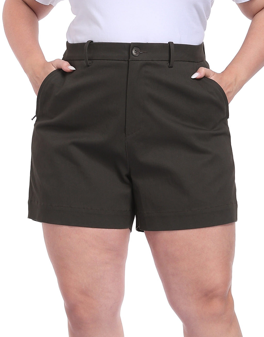 Women's Plus Size Stretch Twill 5" Inseam Chino Shorts