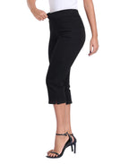 Pull On Capri Jeans 21" Inseam Slim Fit Cropped Stretch Denim Capris with Pockets