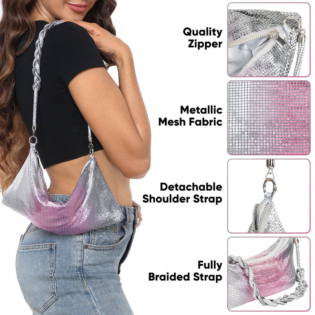 Metallic Mesh Evening Bag
