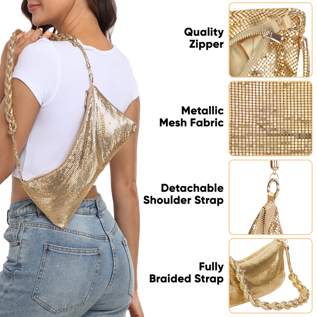 Metallic Mesh Evening Bag
