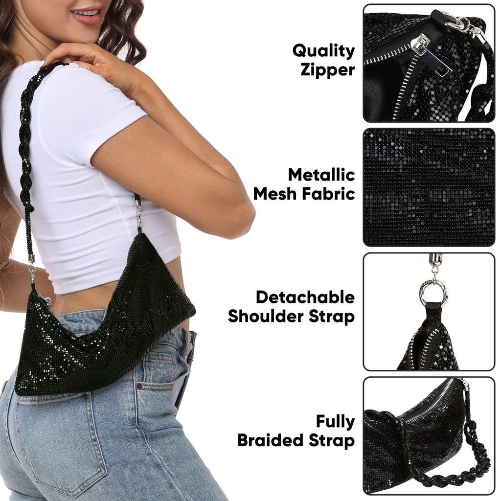 Metallic Mesh Evening Bag