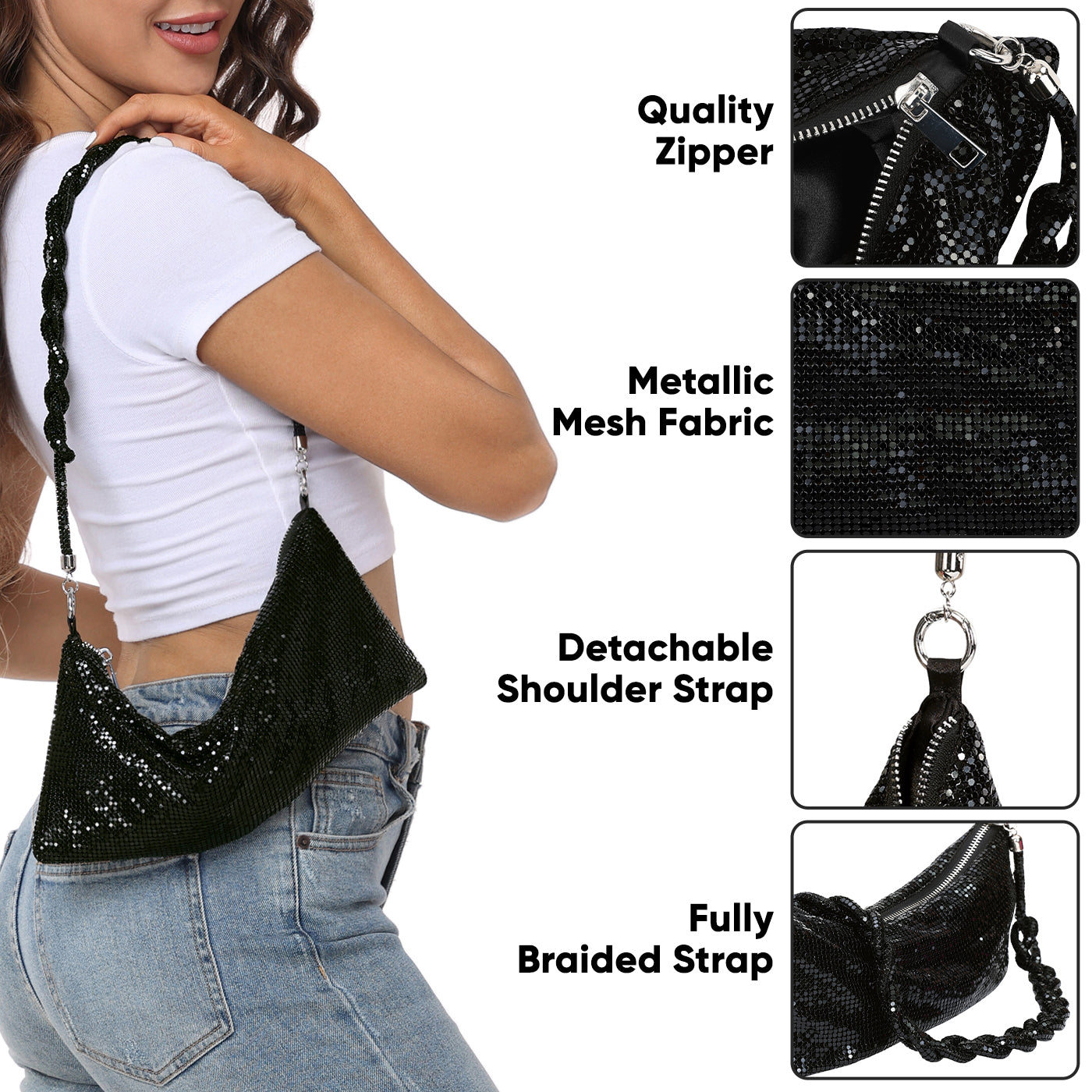 Metallic Mesh Evening Bag