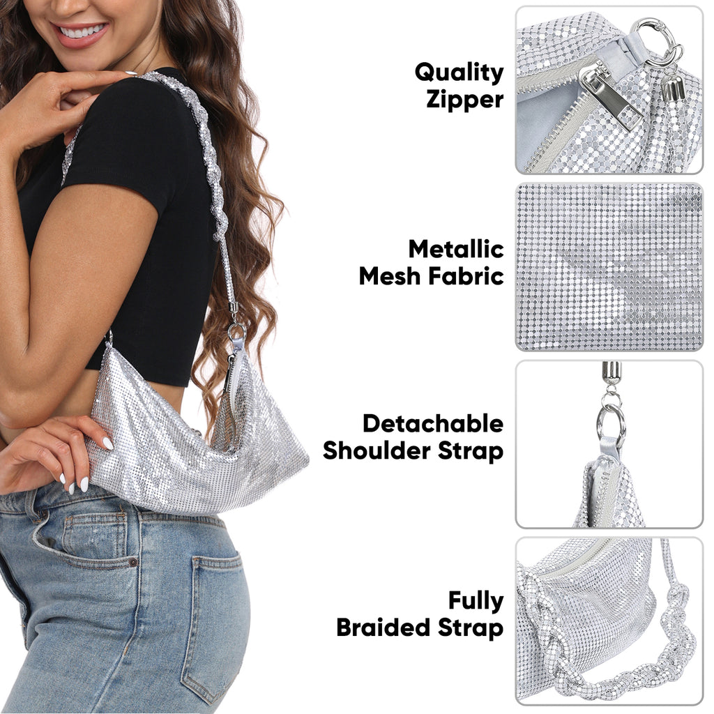 Metallic Mesh Evening Bag