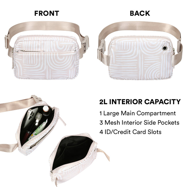 Crossbody Belt Bag 2L Adjustable Fanny Pack – close-up detail