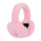 Fuzzy Foldable Faux Fur Earmuffs with Rhinestone Charms