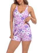 Women's V-Neck Exercise Tennis Dress with Built in Bra and Separate Shorts