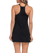 Women's V-Neck Exercise Tennis Dress with Built in Bra and Separate Shorts